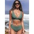  Жіночий купальник Cupshe Deep V Neck Mid Waisted Backless Bikini Set XL Оливковий (9693)