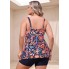  Жіночий купальник-танкіні Hanna Nikole Tankini Plus Size 54 Синій (9391)