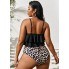 Жіночий роздільний купальник FS Bikini Set Ruffle High Waist із топом-воланом M Коричневий (9762)