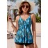  Жіночий купальник FS Adigaber tankini swimsuit Plus Size XXL Floral Print Комбінований (9722)