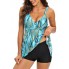  Жіночий купальник FS Adigaber tankini swimsuit Plus Size XXL Floral Print Комбінований (9722)