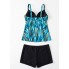 Жіночий купальник FS Adigaber tankini swimsuit Plus Size XXL Floral Print Комбінований (9722)
