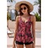  Жіночий купальник FS Adigaber tankini swimsuit Plus Size XXL Floral Print Червоний (9723)