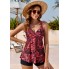  Жіночий купальник FS Adigaber tankini swimsuit Plus Size XXL Floral Print Червоний (9723)