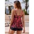  Жіночий купальник FS Adigaber tankini swimsuit Plus Size XXL Floral Print Червоний (9723)