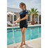  Жіночий спортивний купальник-комбінезон FS FYMNSI Women's Surf Suit Swimsuit XXL Чорний (9730)