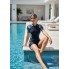  Жіночий спортивний купальник-комбінезон FS FYMNSI Women's Surf Suit Swimsuit XXL Чорний (9730)