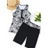  Спортивний роздільний купальник FS Tankini Boyshort Swimsuit XXL Чорно-білий (9739)