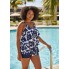  Жіночий купальник FS Tankini Plus Size XXL Floral Print Синій (9741)