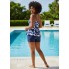  Жіночий купальник FS Tankini Plus Size XXL Floral Print Синій (9741)