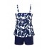  Жіночий купальник FS Tankini Plus Size XXL Floral Print Синій (9741)