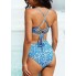  Роздільний купальник CUPSHE Floral Scalloped Bralette М Блакитнний (9915)