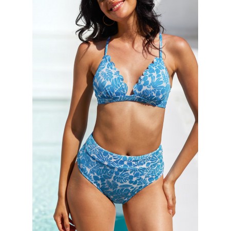 Роздільний купальник CUPSHE Floral Scalloped Bralette М Блакитнний (9915) Роздільний купальник CUPSHE Floral Scalloped Bralette М Блакитнний (9915)