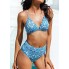  Роздільний купальник CUPSHE Floral Scalloped Bralette М Блакитнний (9915)