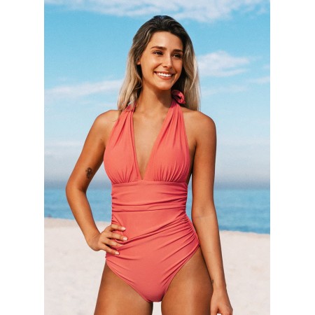 Жіночий суцільний купальник FS Halter Tummy Control L Пудровий (9769) Жіночий суцільний купальник FS Halter Tummy Control L Пудровий (9769)