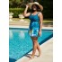 Купальник-сукня Hanna Nikole Tankini Swim Dress Plus Size 54 Морської хвилі (9770)