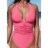 Суцільний купальник CUPSHE Halter Maillot L Пудровий (9783)