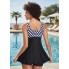  Жіночий суцільний купальник FS Swimwears Tankinis Set 5XL Чорний (9923)