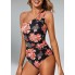 Суцільний купальник FS Swimsuit Women One Shoulder Tummy Covering Swimwear L Комбінований (9790)