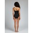 Суцільний купальник FS Swimsuit Women One Shoulder Tummy Covering Swimwear L Чорний (9791)