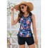  Жіночий купальник FS Tropical Print Crisscross L Чорний (9826)