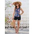  Жіночий купальник FS Tropical Print Crisscross L Чорний (9826)