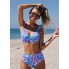  Роздільний купальник CUPSHE Sundry Daisy Ruffled Bralette & High Waist Bikini Set М Блакитний (9807)
