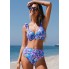  Роздільний купальник CUPSHE Sundry Daisy Ruffled Bralette & High Waist Bikini Set М Блакитний (9807)