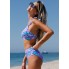  Роздільний купальник CUPSHE Sundry Daisy Ruffled Bralette & High Waist Bikini Set М Блакитний (9807)