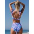  Роздільний купальник CUPSHE Sundry Daisy Ruffled Bralette & High Waist Bikini Set М Блакитний (9807)