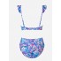  Роздільний купальник CUPSHE Sundry Daisy Ruffled Bralette & High Waist Bikini Set М Блакитний (9807)