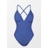 Cуцільний купальник Cupshe Kasey Crisscross Back М Cиній (9816)