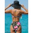 Купальник роздільний Cupshe Funky Flowers Tie Front Underwire Top & Cheeky Bikini Set S Оливковий (9818)