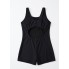 Спортивний суцільний купальник-комбінезон FS Boyleg Swimsuits Athletic XXL Чорний (9821)
