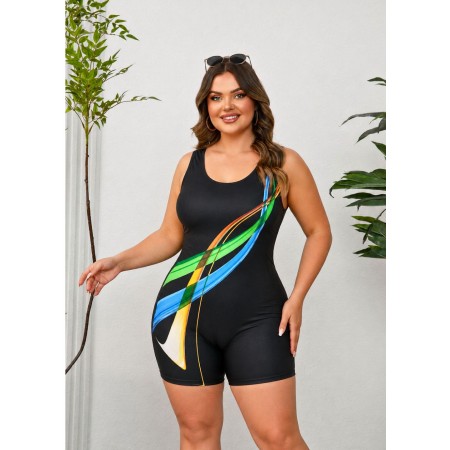 Спортивный слитный купальник-комбинизон FS ATTRACO Training Sport Swimwear XXL Черный (9840)