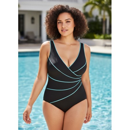 Женский слитный купальник FSFS Delimira Womans Plus Size 50 Черный (9880) Женский слитный купальник FSFS Delimira Womans Plus Size 50 Черный (9880)