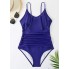 Купальник суцільний FS Jelly Tummy Control Swimsuiti XXL Синій (9884)