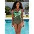 Суцільний купальник FS Leopard Front Twist Cutout Monokini L Оливковий (9886)