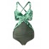 Суцільний купальник FS Leopard Front Twist Cutout Monokini L Оливковий (9886)