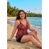  Жіночий купальник FS Adigaber tankini swimsuit Plus Size 3XL Floral Print Червоний (9910)