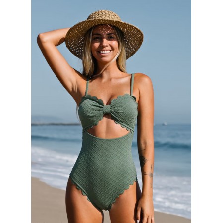 Суцільний купальник Cupshe Knotted Scalloped L Оливковий (9940) Суцільний купальник Cupshe Knotted Scalloped L Оливковий (9940)