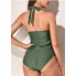  Закритий роздільний купальник FS Tankini М Топ+плавки Оливковий (9965)