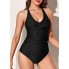  Жіночий купальник FS Tankini Swimsuit Sets S Чорний (9293)