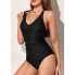  Жіночий купальник FS Tankini Swimsuit Sets S Чорний (9293)