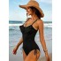 Суцільний купальник FS Swimsuits Ruffle Scoop Neck Swimming L Чорний (10031)
