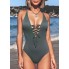 Суцільний купальник Cupshe Swimwear Solid Textured М Хакі (9988)