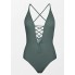 Суцільний купальник Cupshe Swimwear Solid Textured М Хакі (9988)