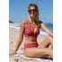 Жіночий купальник Cupshe Women Bikini Set High Waist XL Кораловий (9991)