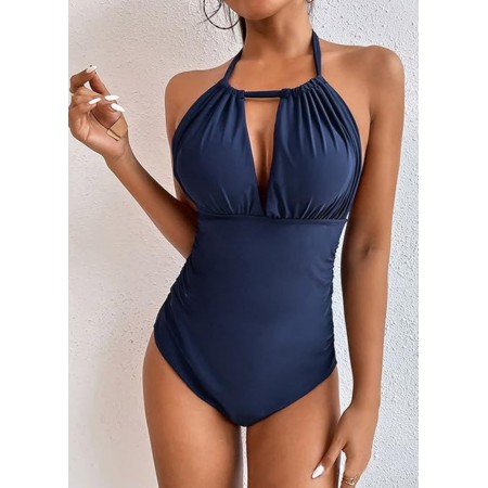 Суцільний купальник FS Halter XL Синій (10065)