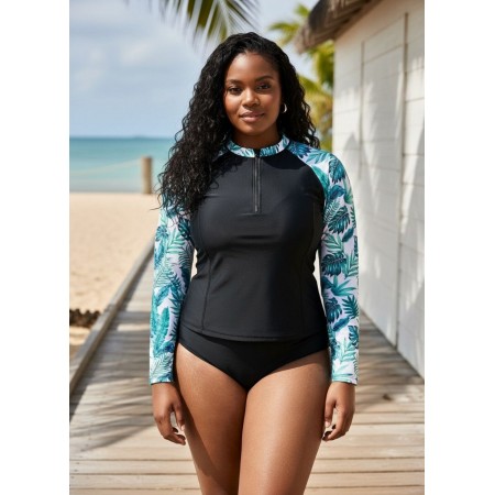 Спортивный купальник 3-в-1 FS Rashie Swimwear Long Sleeve XL для серфинга UPF 50+ Черный (10010)